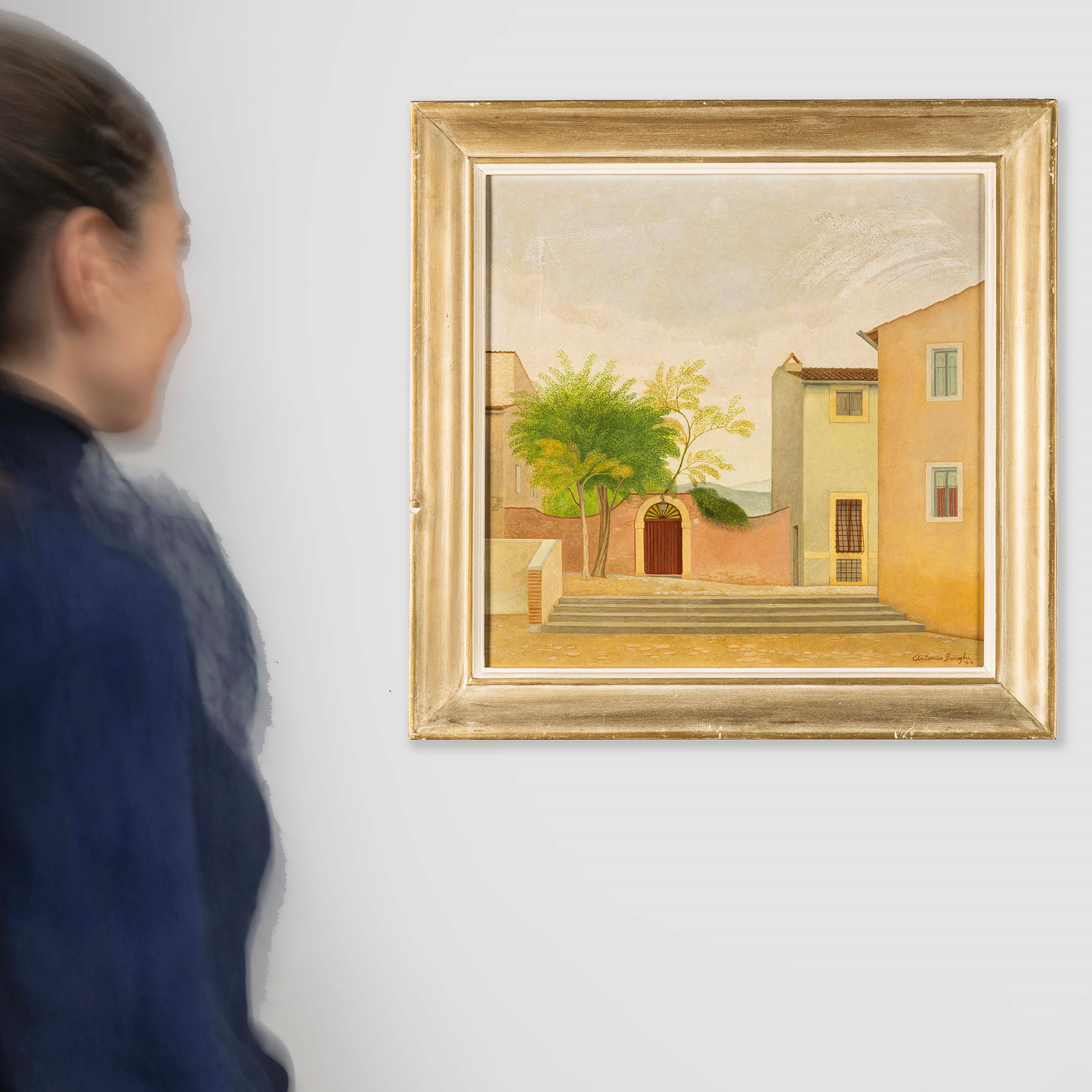 Antonio Donghi - Senza titolo (Paesaggio n. 3), olio su tavola