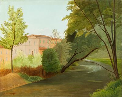 Paesaggio, olio su tela