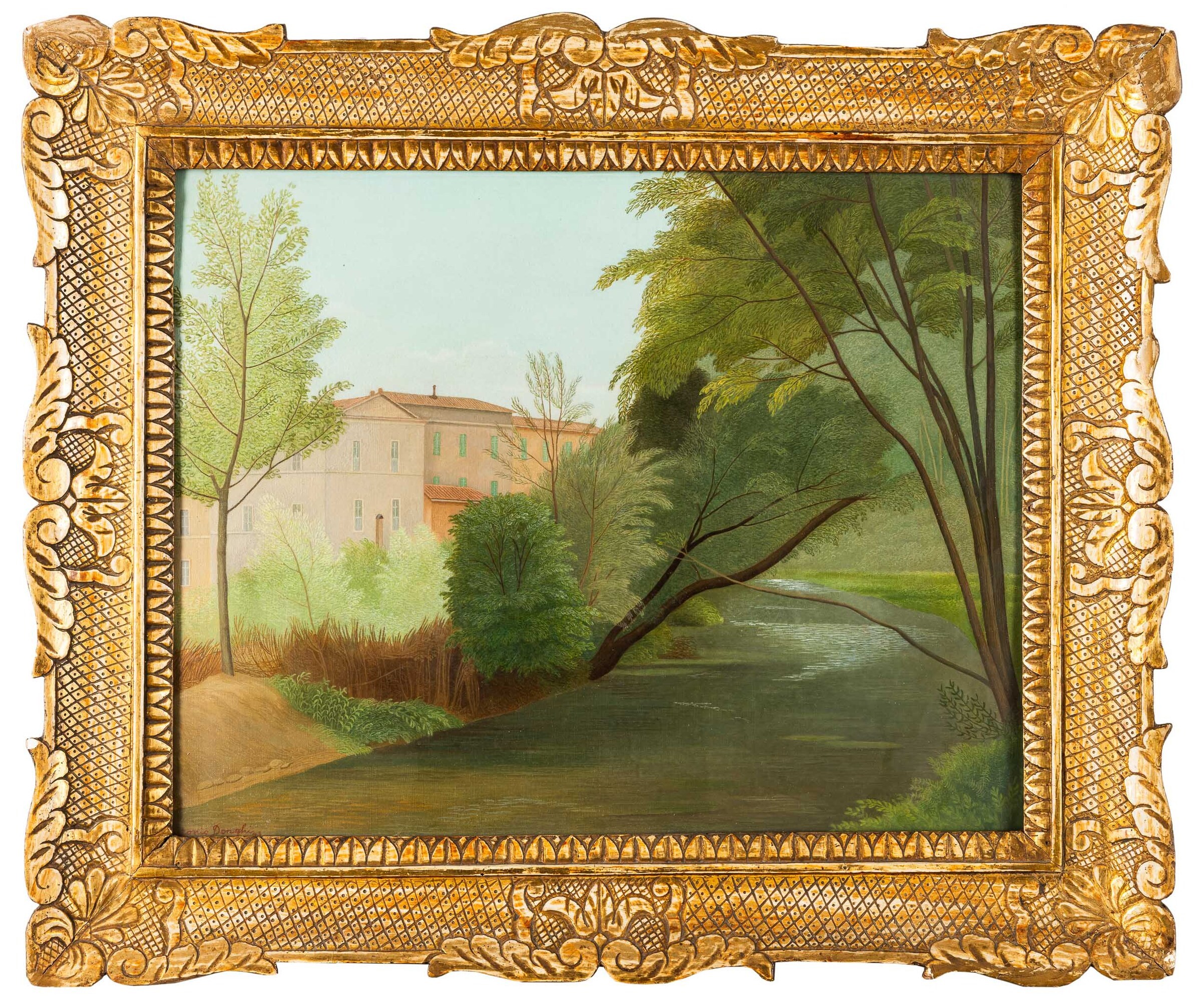 Antonio Donghi - Paesaggio, olio su tela
