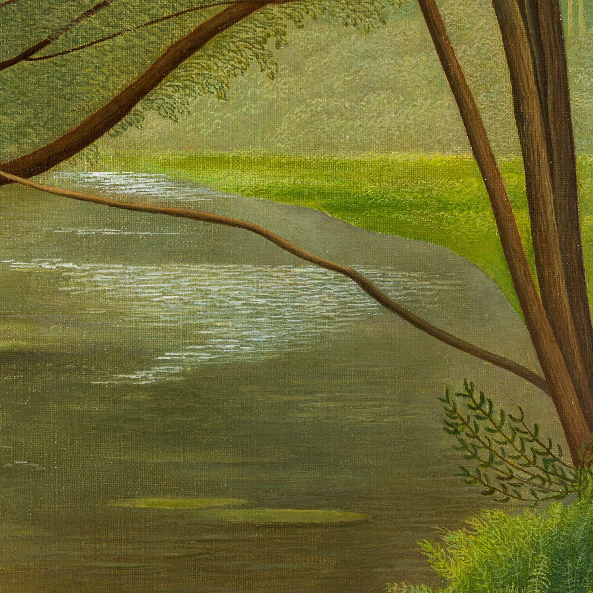 Antonio Donghi - Paesaggio, olio su tela