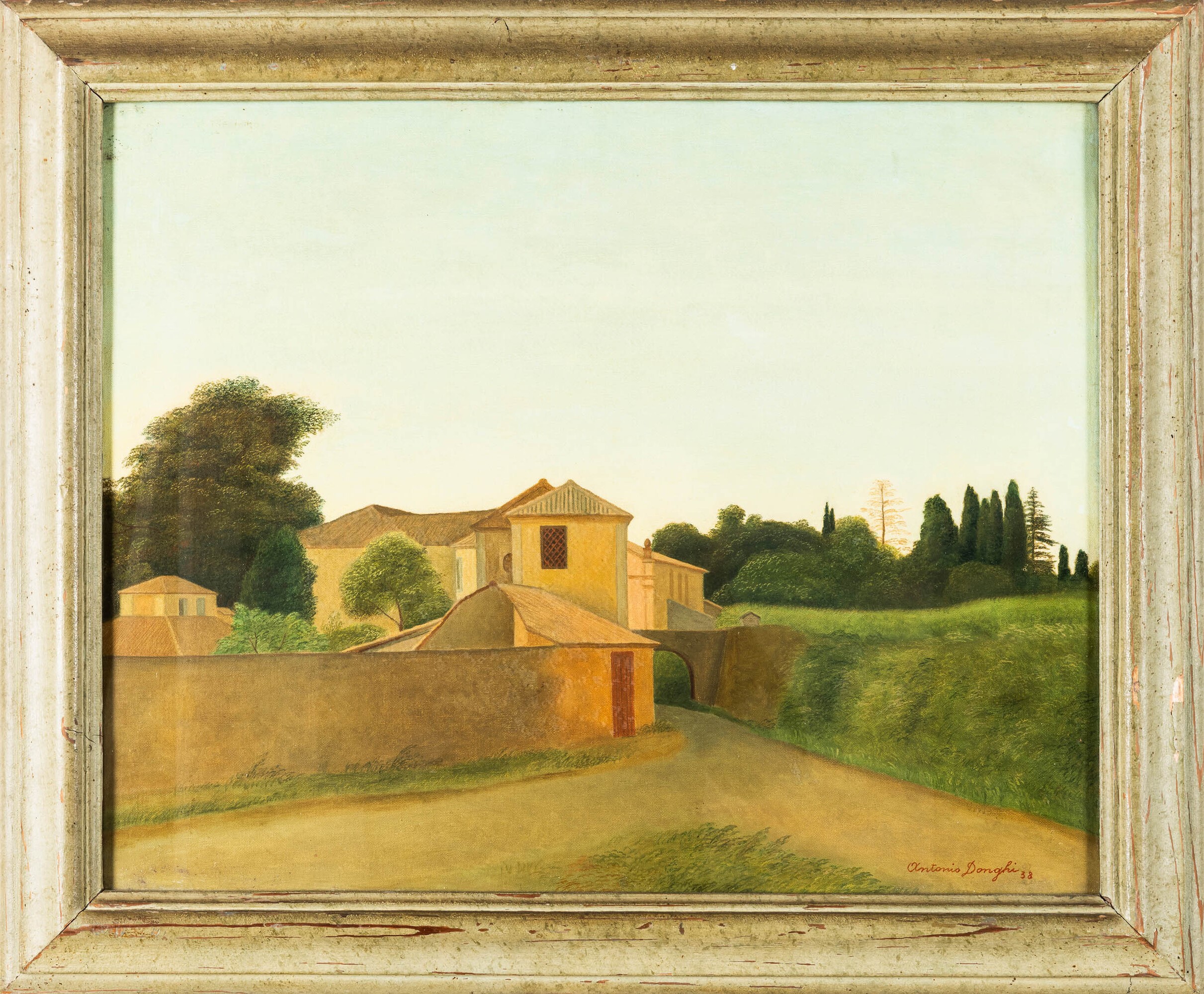 Antonio Donghi - Paesaggio romano, olio su tela