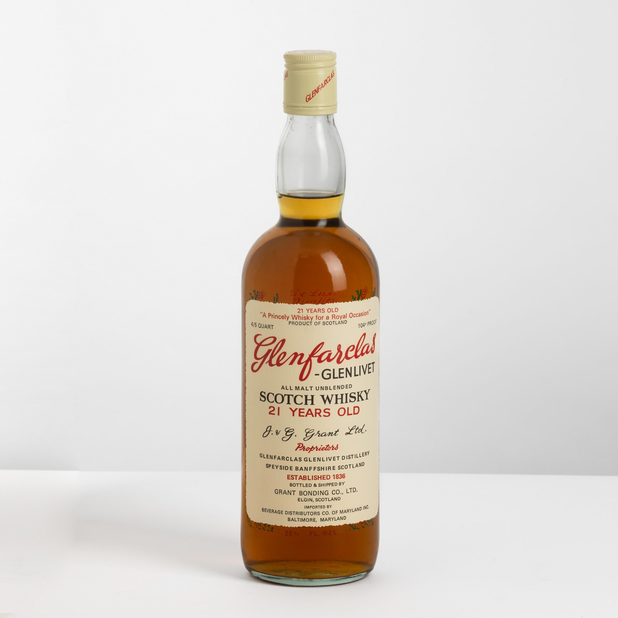Glenfarclas, Glenlivet 21 Years Old - Unblended Scotch Whisky, 52% Vol, 75cl
