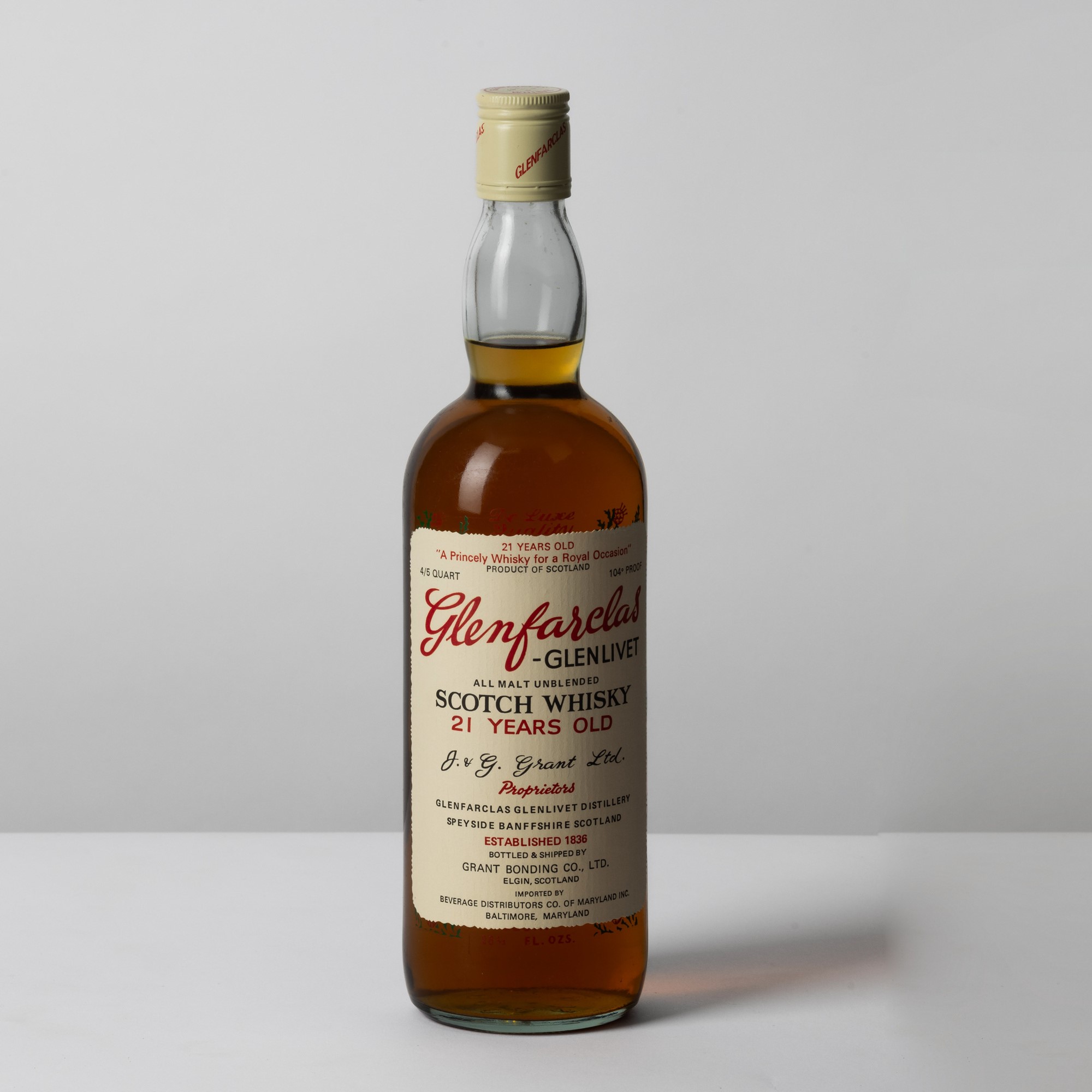 Glenfarclas, Glenlivet 21 Years Old - Unblended Scotch Whisky, 52% Vol, 75cl