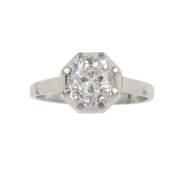 Anello con diamante di vecchio taglio di ct 1.20 circa