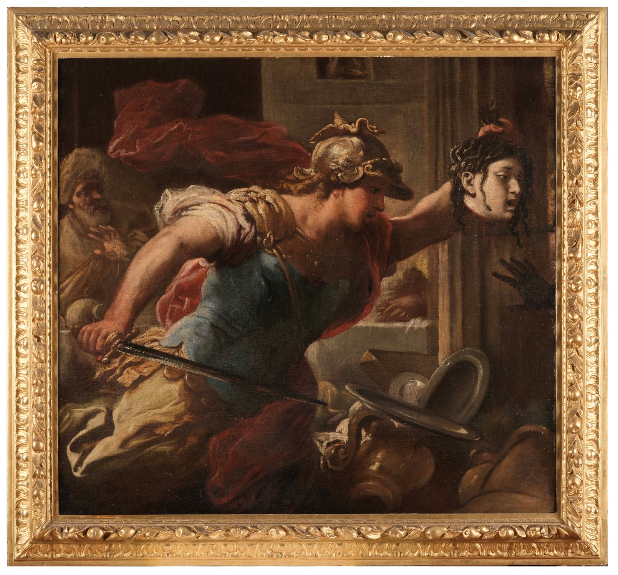 Luca Giordano - Perseo combatte contro Fineo e i suoi compagni, olio su tela