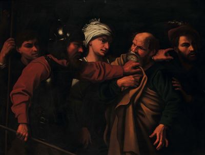 Negazione di Pietro, olio su tela
