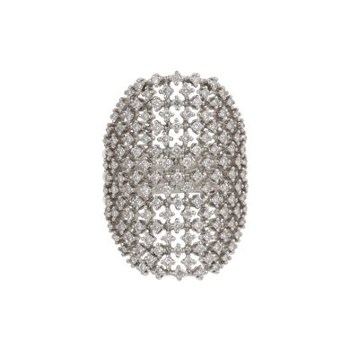 Anello in oro bianco 750 con piccoli diamanti