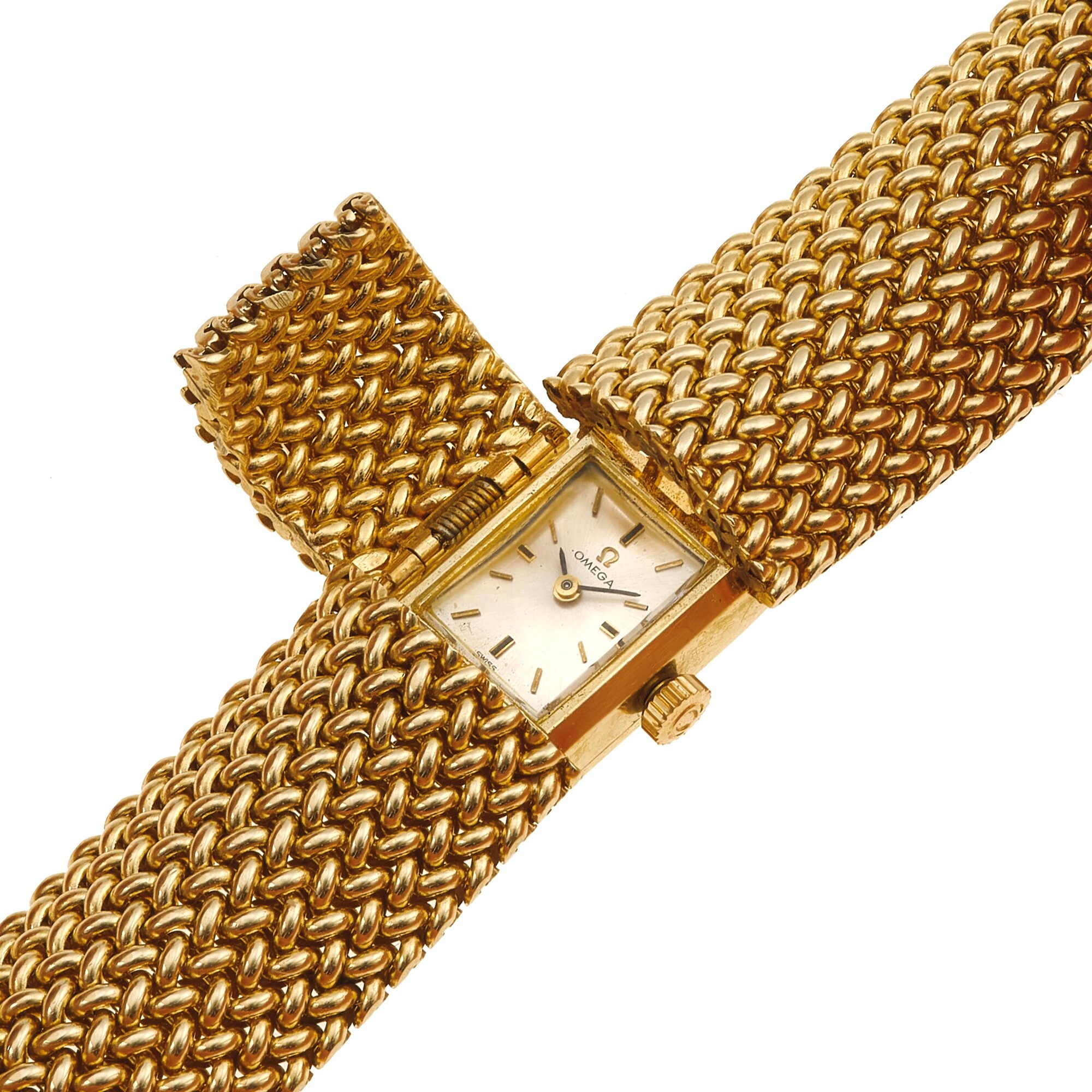 Bracciale con orologio Omega, oro giallo 750/1000