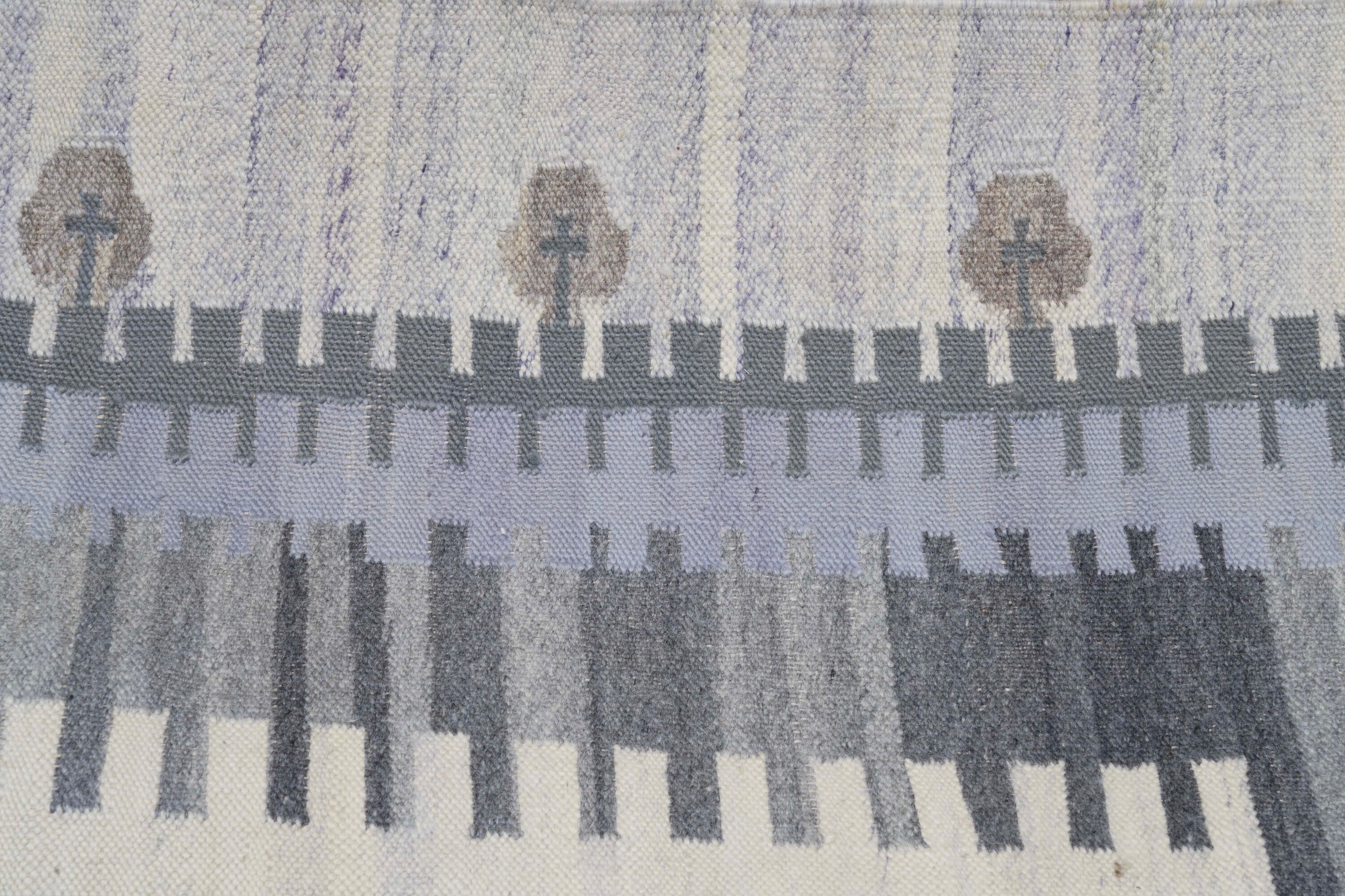 Kilim scandinavo, metà XX secolo, dimensioni 250 x 150 cm