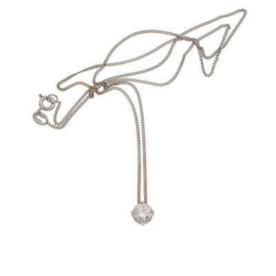 Girocollo in oro bianco 750 con diamante taglio brillante di ct 0.56