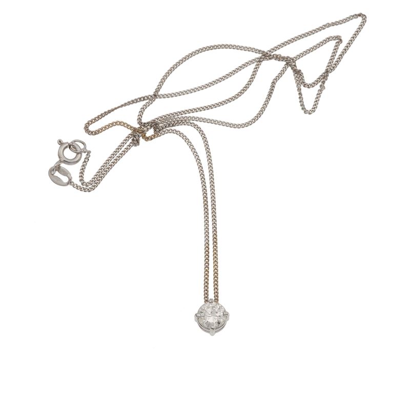 Brilliant-cut diamond and gold necklace  - Auction Fine Jewellery - Cambi Casa d'Aste