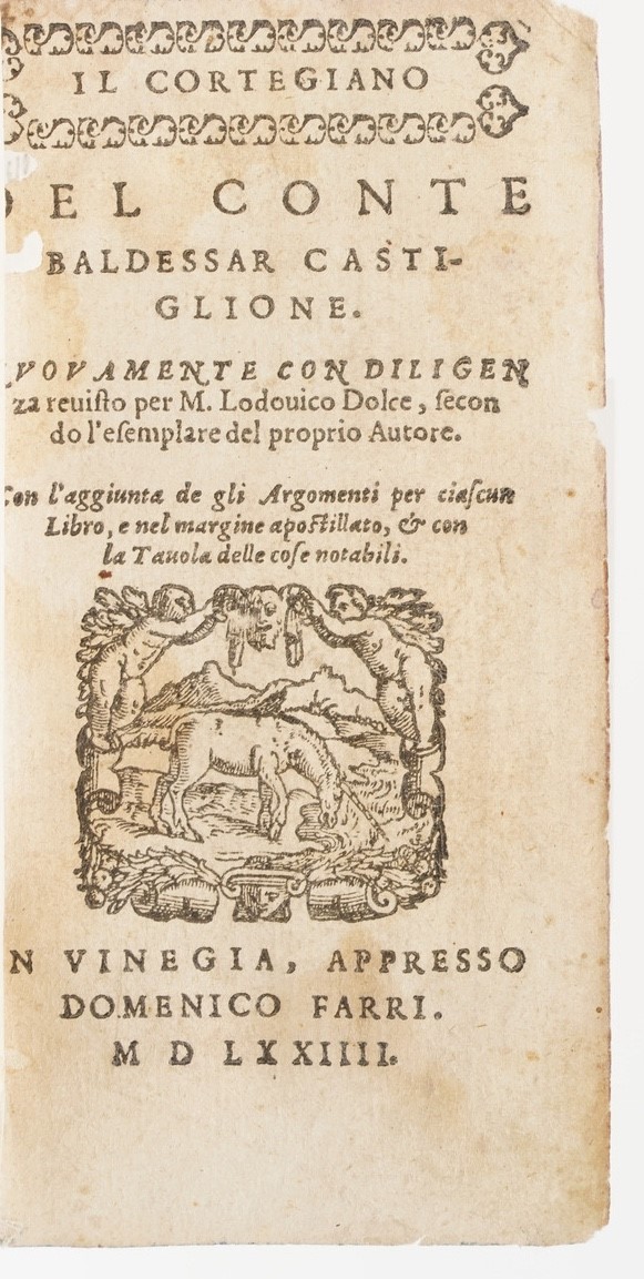 Castiglione, Baldassarre, Il cortegiano, riedizione del 1574