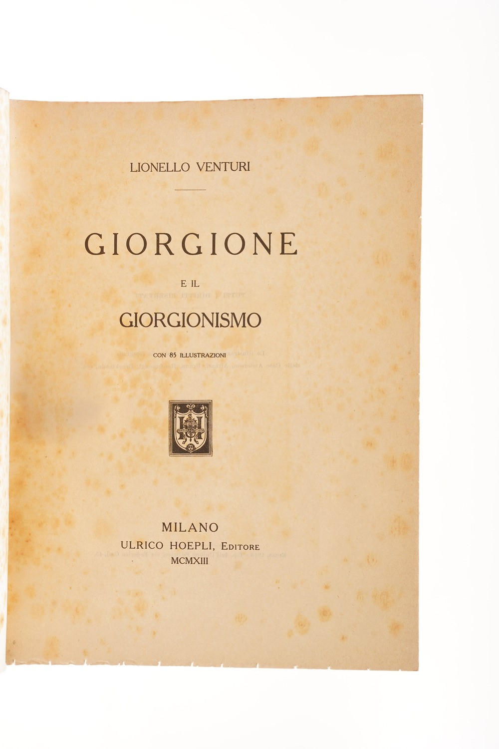 Cisari, La xilografia; Rosenthal, La gravure; Venturi, Giorgione - Tre opere di riferimento