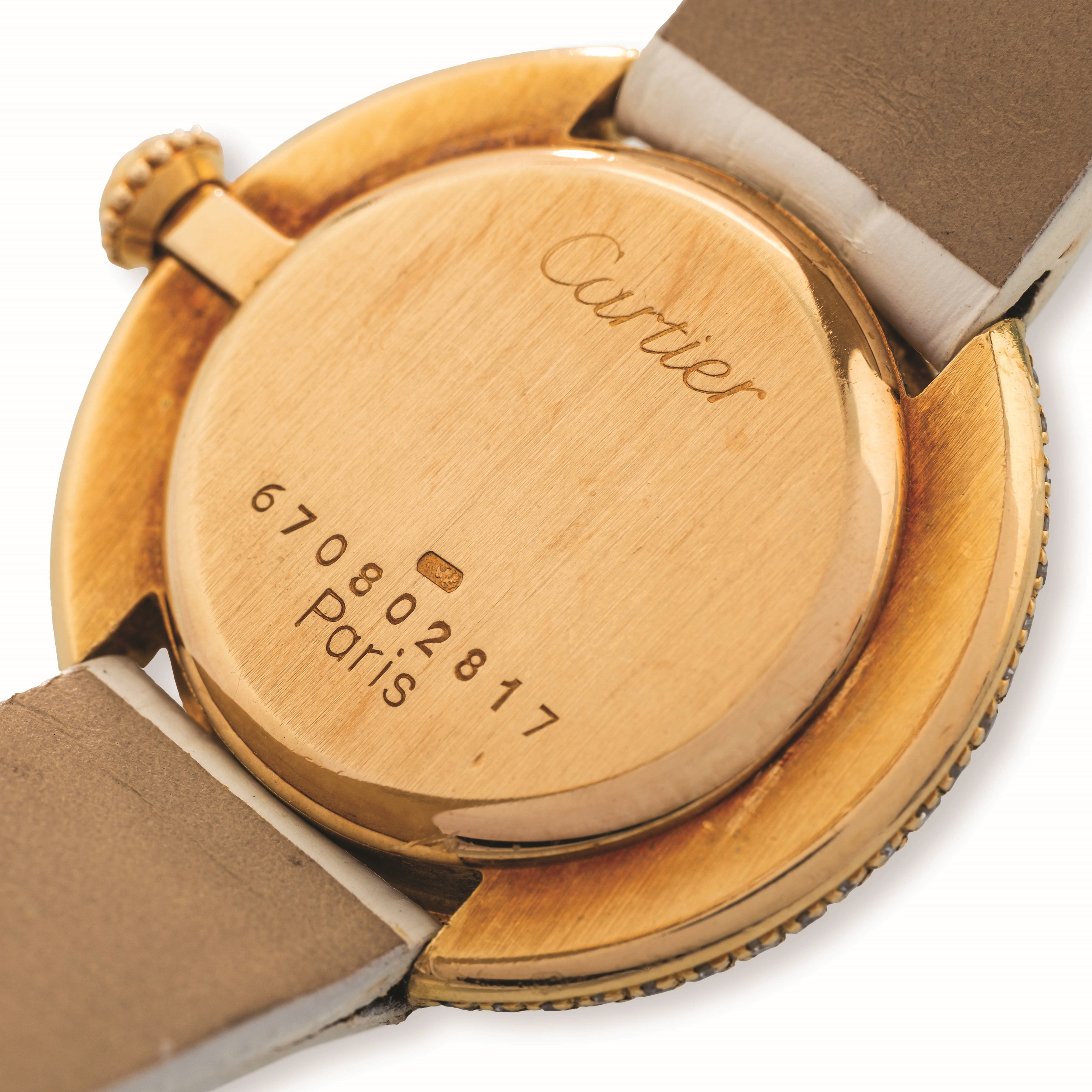 Cartier - Ellipse Vendome Lady in oro giallo 18k con smalti bianchi e brillanti, circa 1990