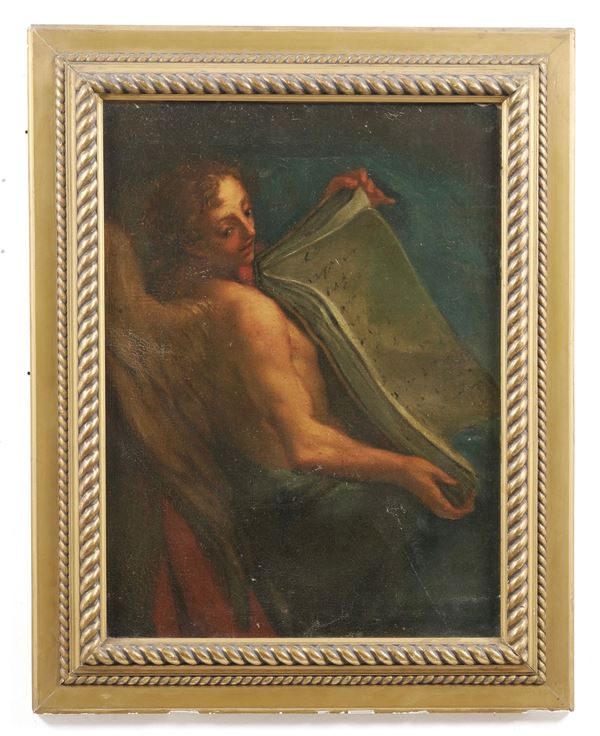 Scuola del XVIII secolo Angelo con libro