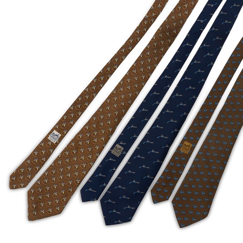 Hermès, Lotto di tre cravatte  - Asta Fashion Vintage - Cambi Casa d'Aste