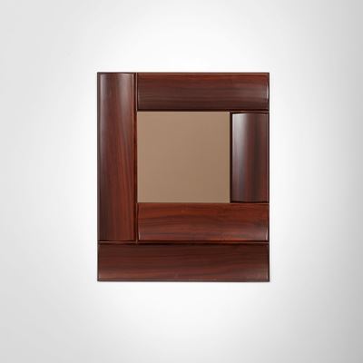 Specchio da parete mod. Tartaro, legno e cristallo, 1968