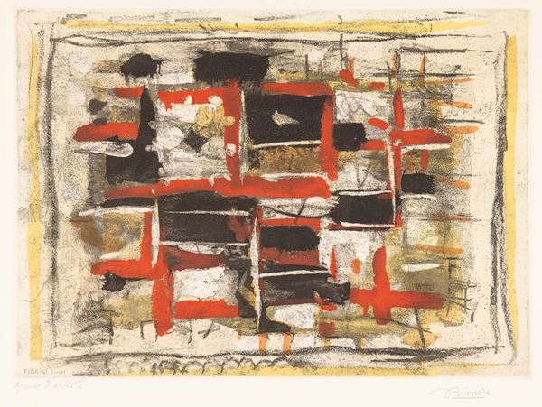 Composition noire rouge