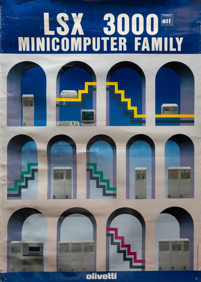 Anonimo : Olivetti LSX 3000 Minicomputer Family  - Auction Vintage Posters and Collectibles - Cambi Casa d'Aste