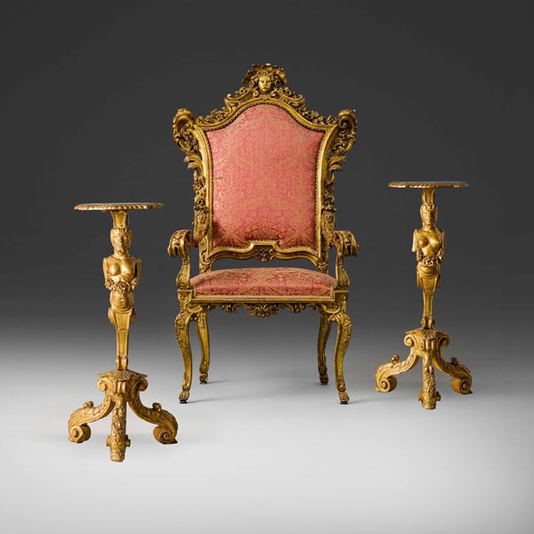 Trono. Ebanisteria italiana del XVIII secolo