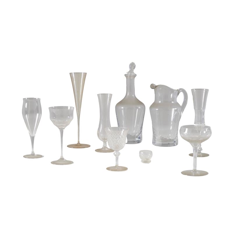 Lotto composto da diversi calici e bicchieri, XX secolo.  - Auction The Art of the Table - Cambi Casa d'Aste