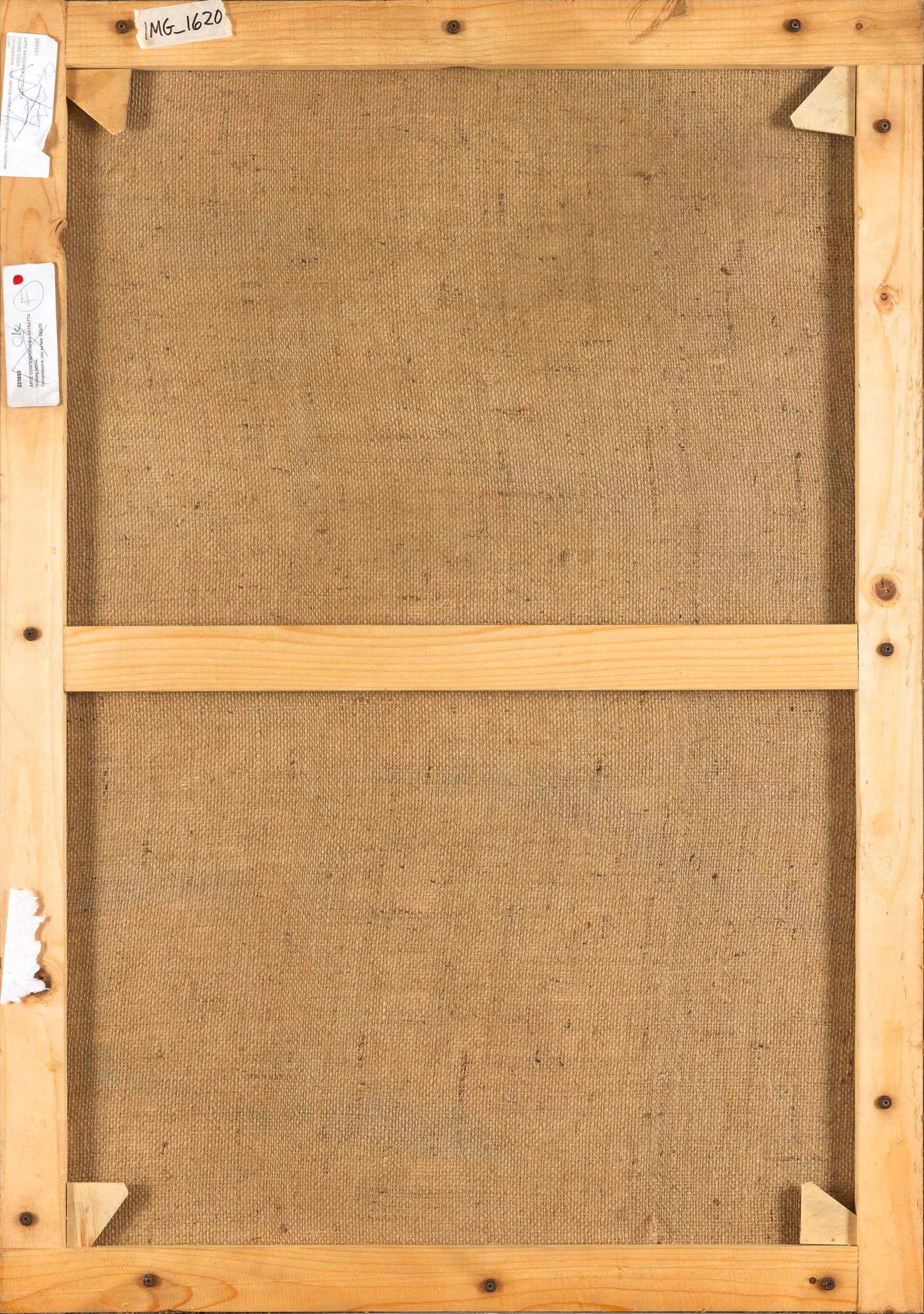 Gianni Dova - Composizione, tecnica mista su carta applicata su masonite