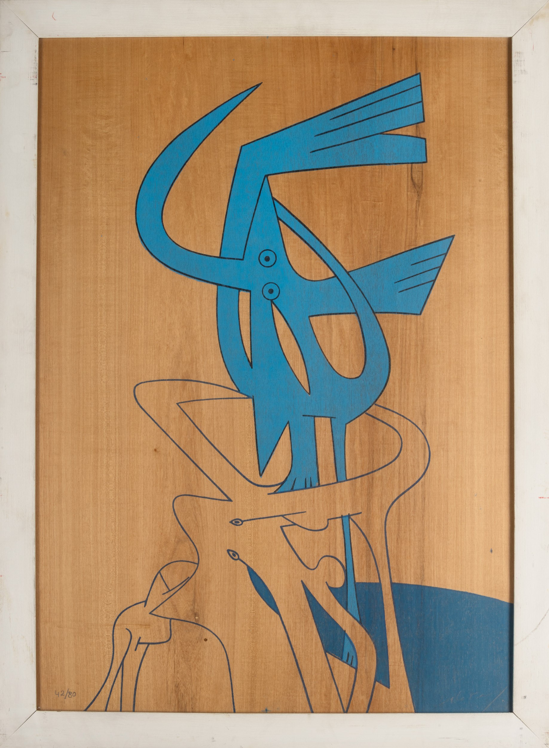 Gianni Dova - Senza titolo, serigrafia su legno