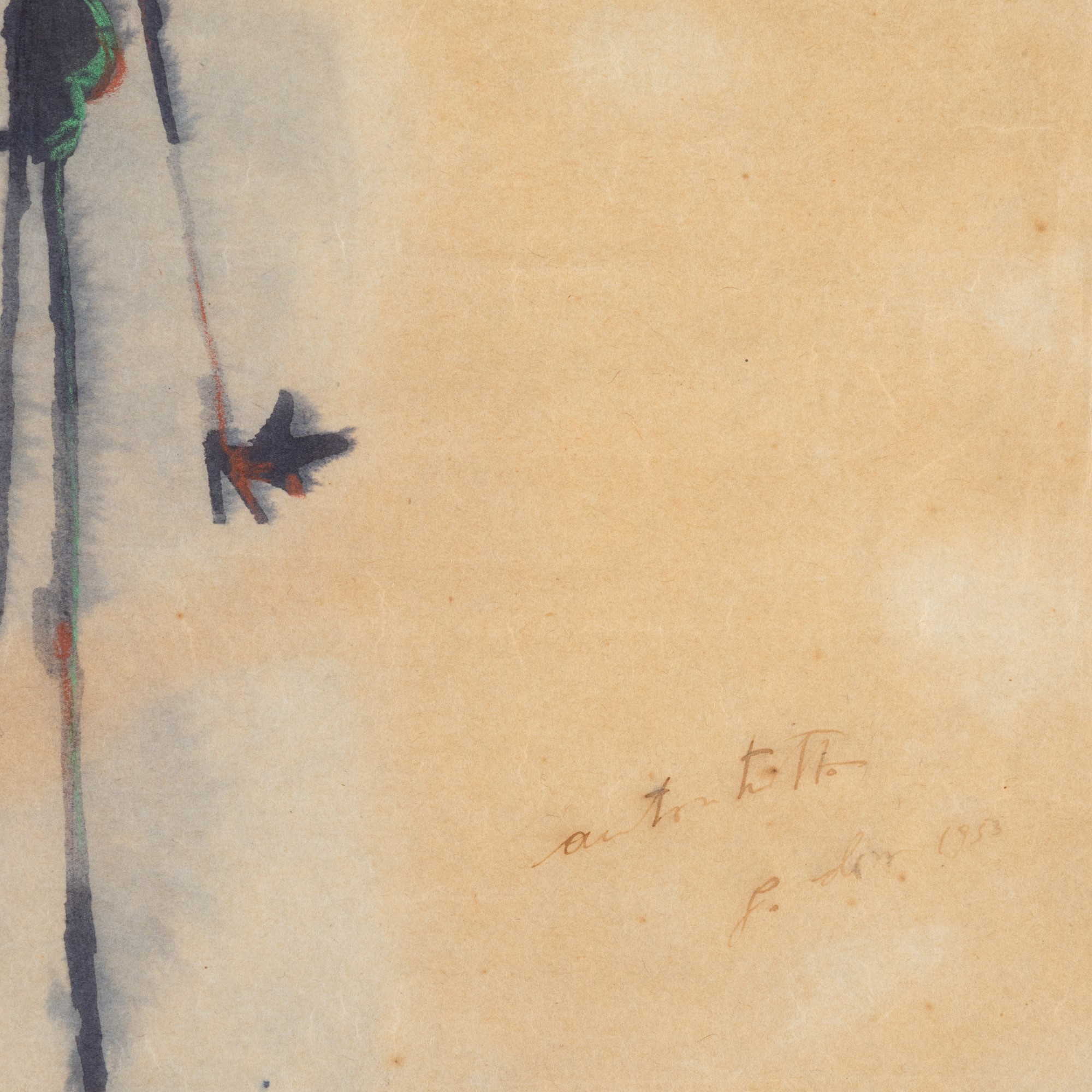 Gianni Dova - Autoritratto, tecnica mista su carta, 1953