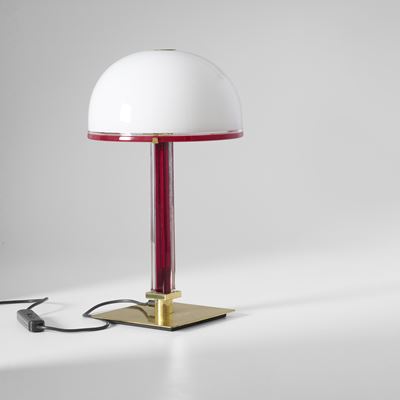 Lampada da tavolo mod. Tolboi, ottone e vetro di Murano, 1992