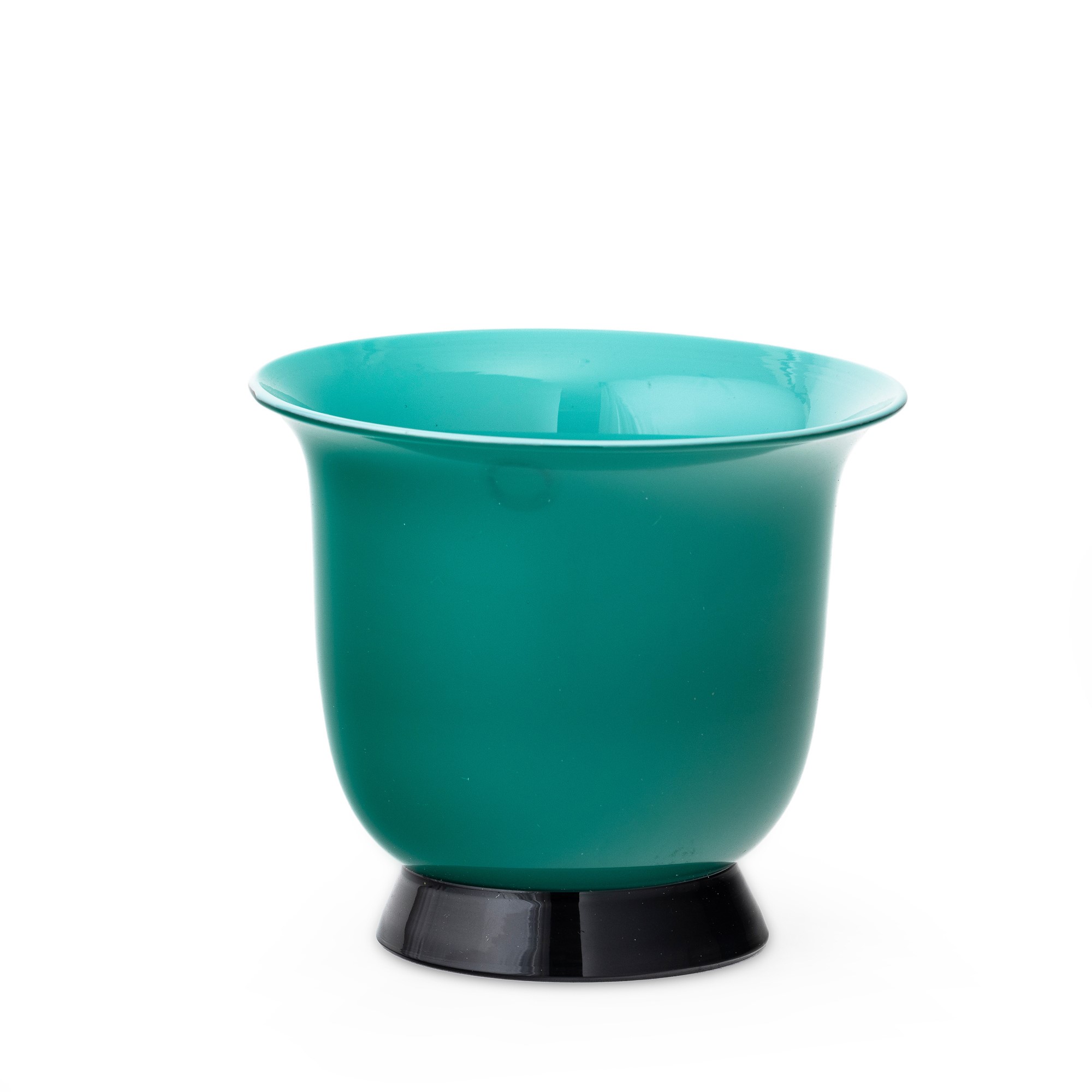 Venini, Vaso in vetro soffiato opalino verde, Murano, 1996