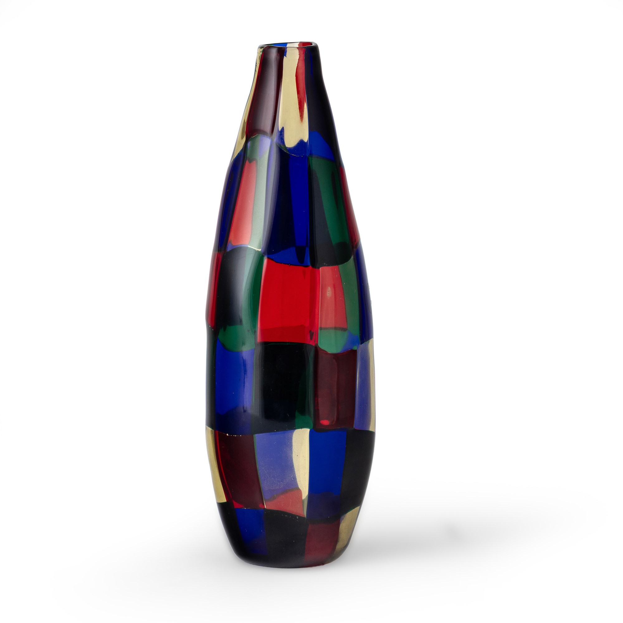 Fulvio Bianconi - Vaso in vetro soffiato Murano "Pezzati" serie Parigi (1991)