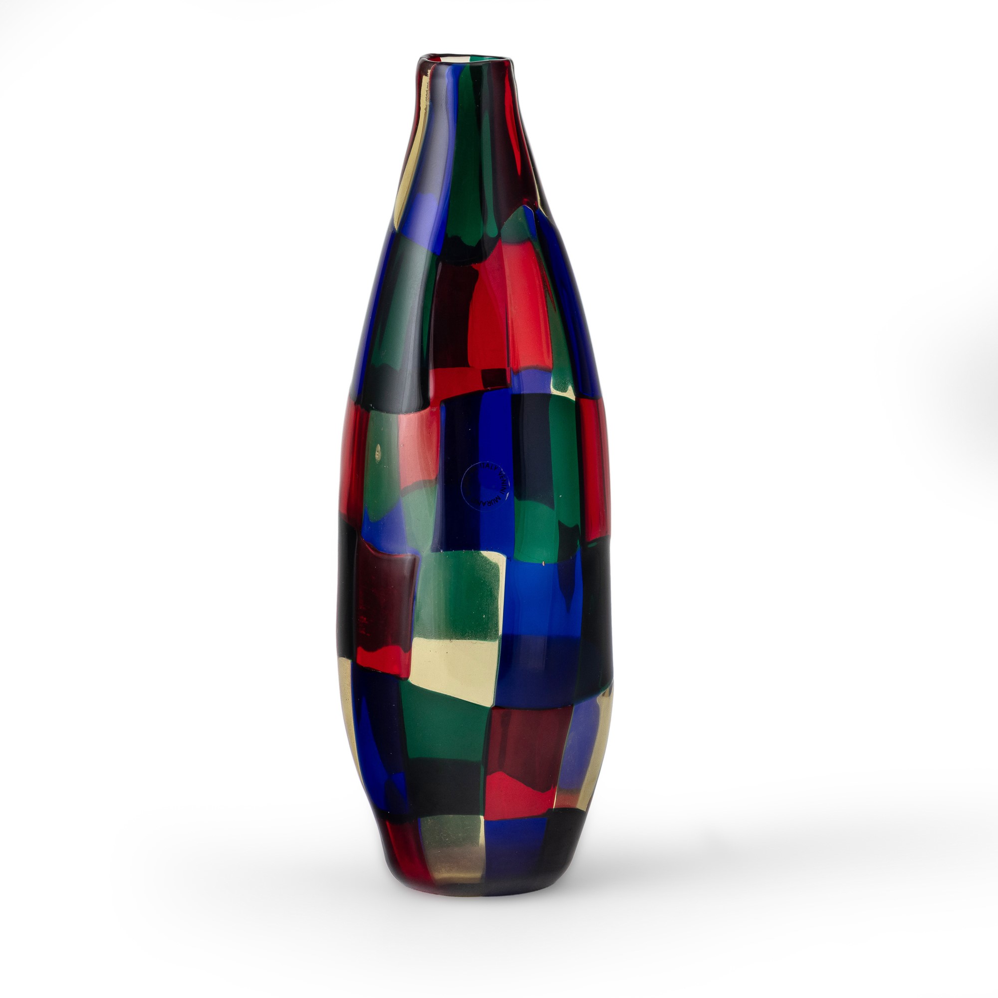 Fulvio Bianconi - Vaso in vetro soffiato Murano "Pezzati" serie Parigi (1991)