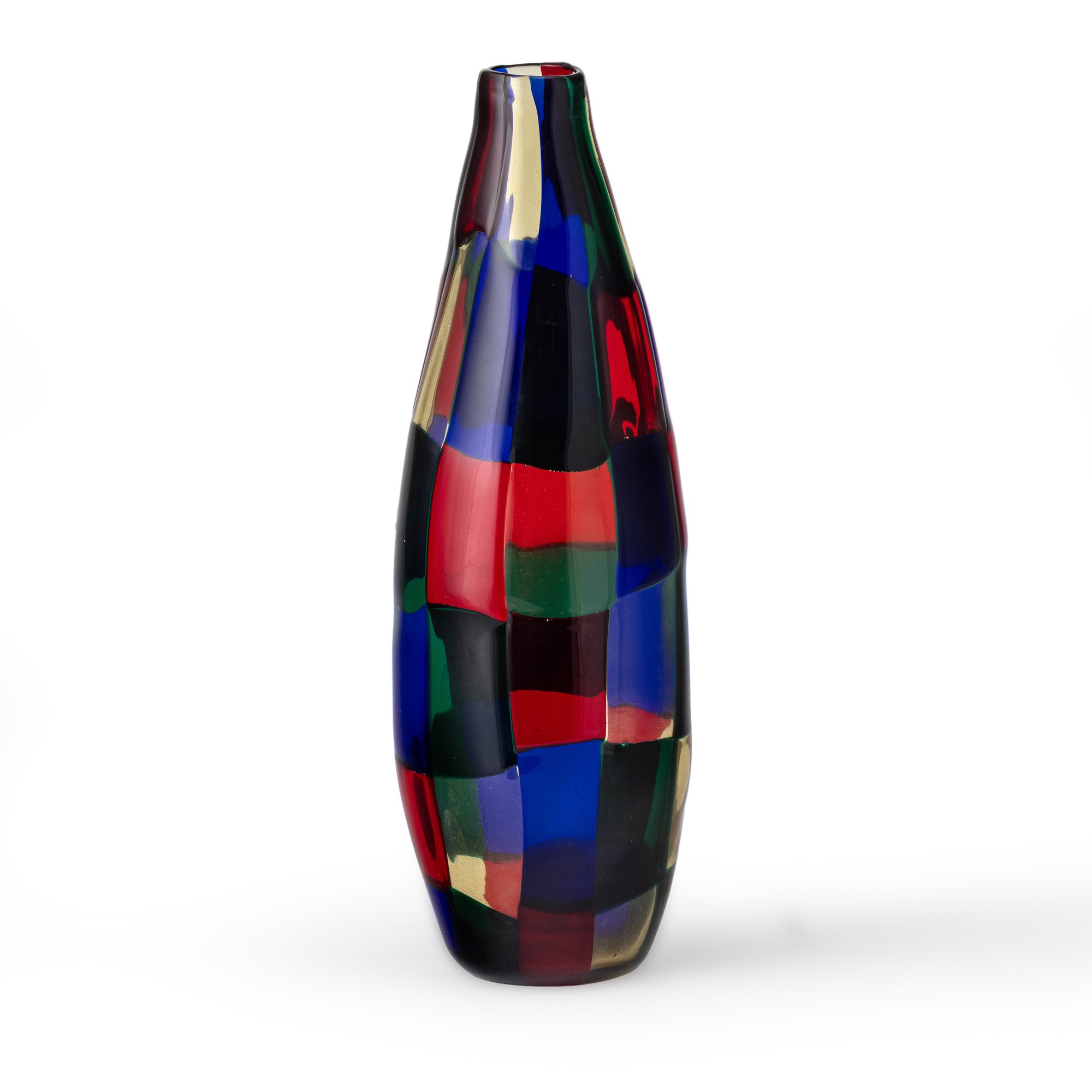 Fulvio Bianconi - Vaso in vetro soffiato Murano "Pezzati" serie Parigi (1991)