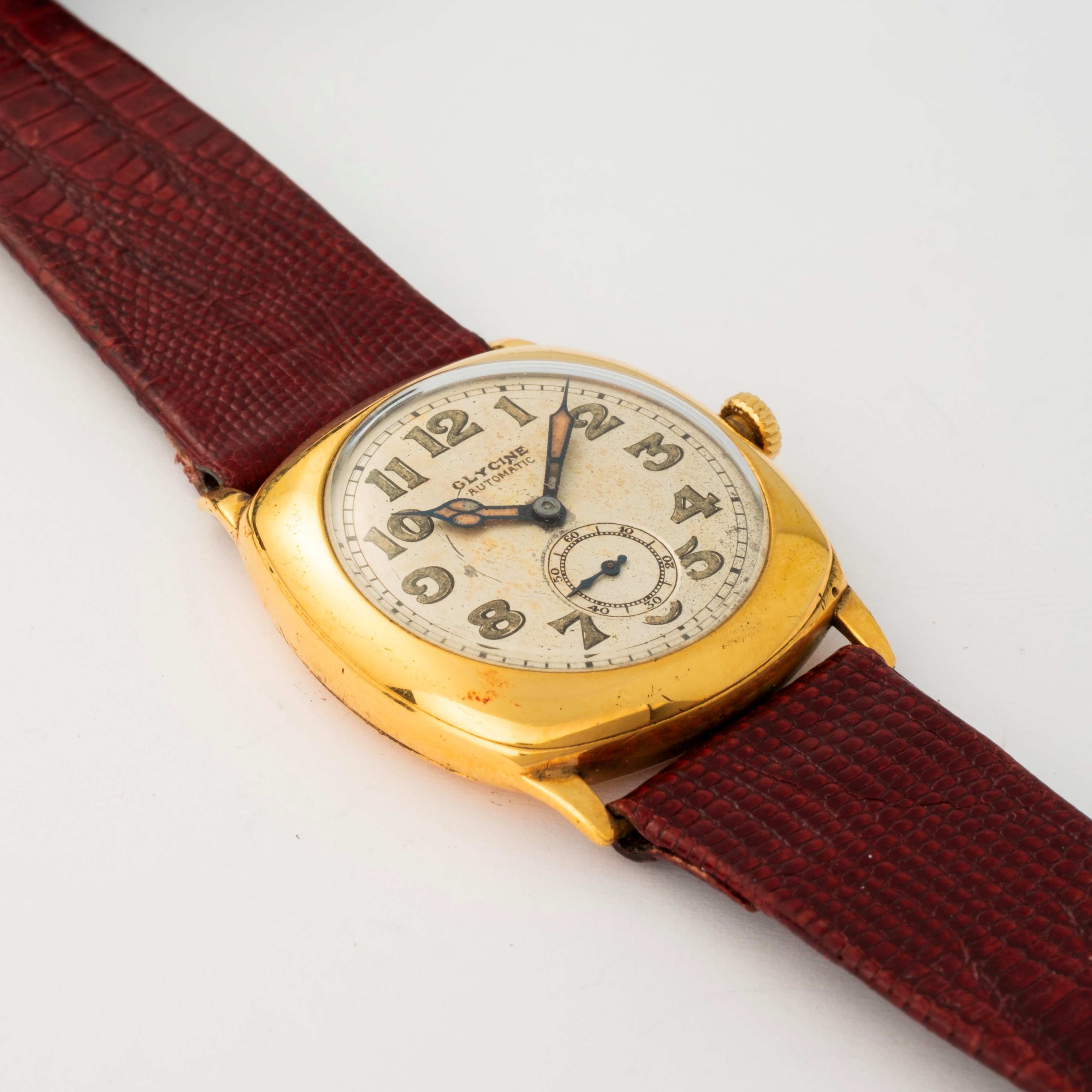 Glycine - Automatico carica a martello con cassa a cuscino, circa 1920