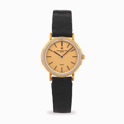 Lady Quarzo con cassa in acciaio e oro giallo 18kt, quadrante champagne, circa 1990