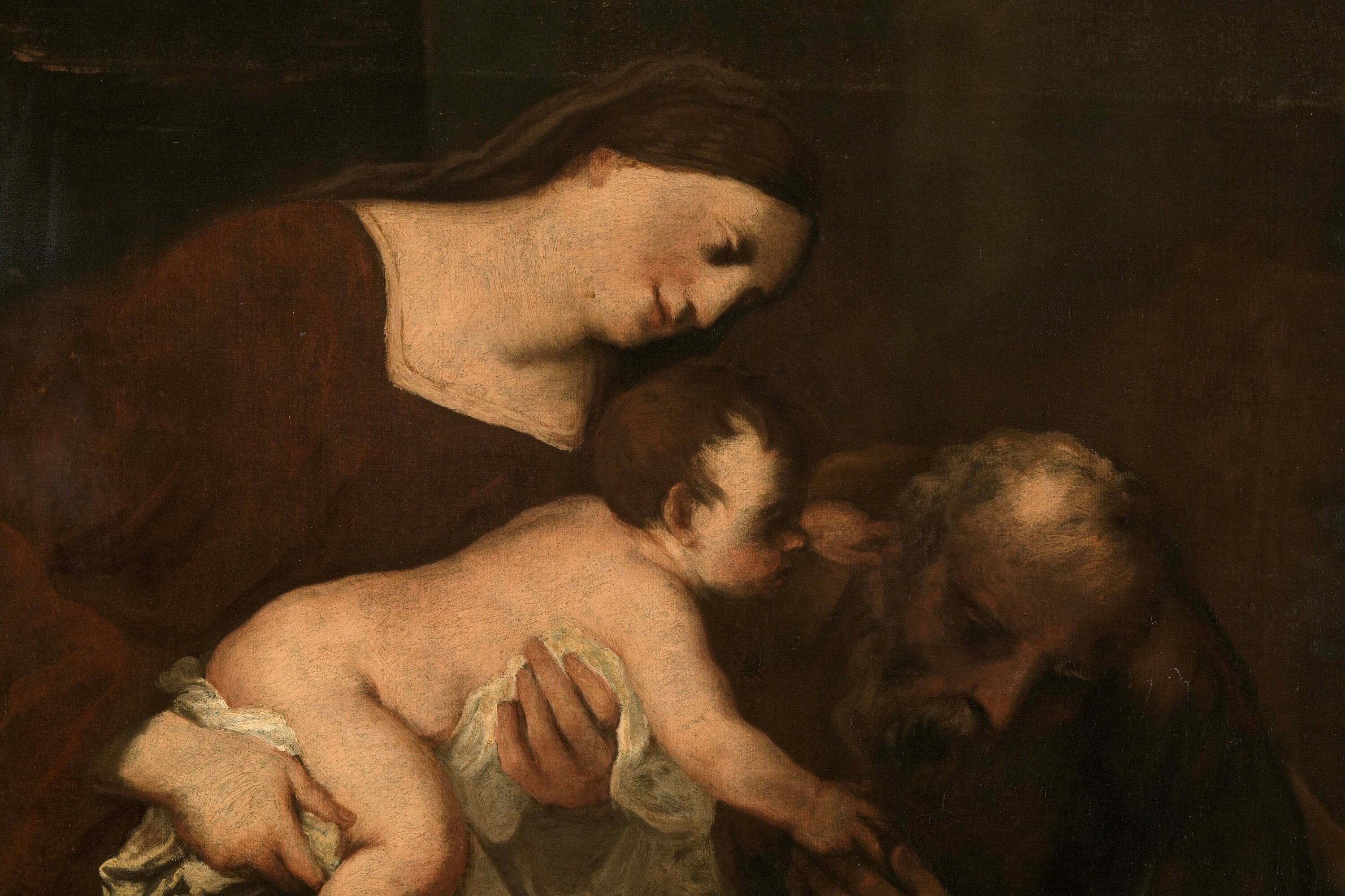 Pietro Muttoni Detto Pietro della Vecchio - Sacra Famiglia, olio su tela