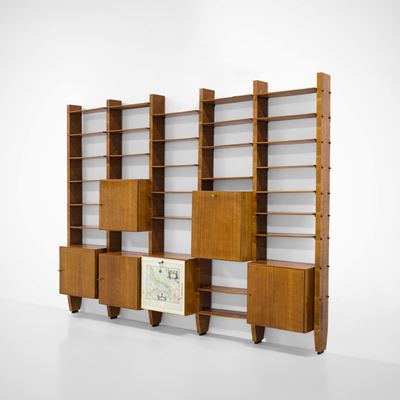 Libreria, legno impiallacciato, Italia, ca. 1950