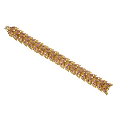 Bracciale in oro giallo 750/1000 con rubini