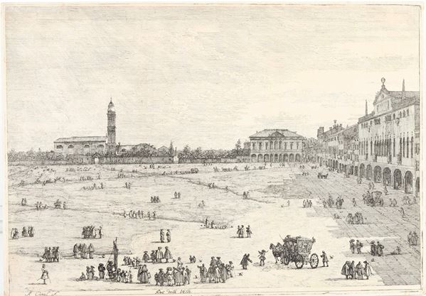 Canaletto, Antonio Canal detto (1697-1768) Pra' della Valle Venezia, tiratura pre editoriale, ante 1752