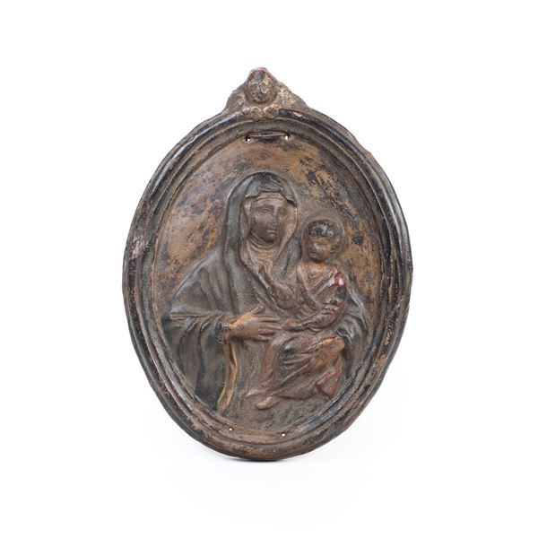 Madonna con Bambino. Plasticatore italiano del XVIII-XIX secolo