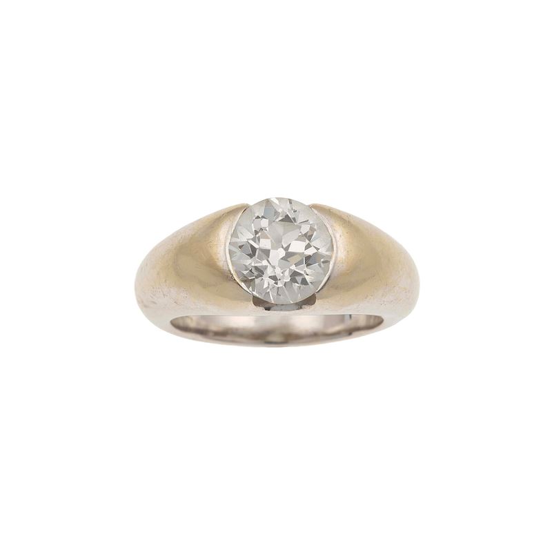 Old-cut diamond weighing 2.40 carats approx. and gold ring  - Auction Fine Jewellery - Cambi Casa d'Aste