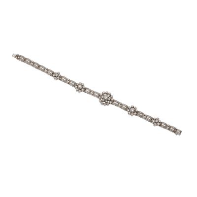 Bracciale in oro bianco 750 con diamanti, gr. 17,8, cm 16,9