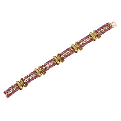 Bracciale in oro giallo 750 con rubini
