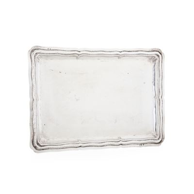 Vassoio. Argenteria Artistica Napoletana del XX Secolo. Argentiere Ciro Jacomino. Marchi Ad Imita...