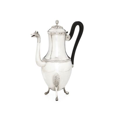 Caffettiera Neoclassica. Francia, 1803-1809. Marchio Dell'argentiere al Entro Rombo (non Identifi...