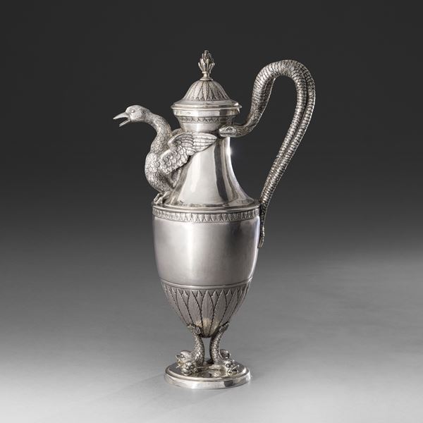 Rara caffettiera neoclassica. Roma, 1811-1822. Maestro argentiere Giovacchino Belli (1787-1822)