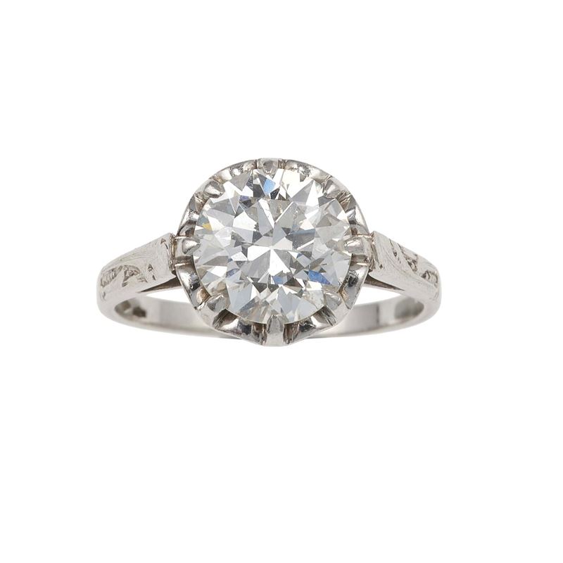 Old-cut diamond and platinum ring. Signed Musy. Maker's mark 13TO  - Auction Fine Jewellery - Cambi Casa d'Aste