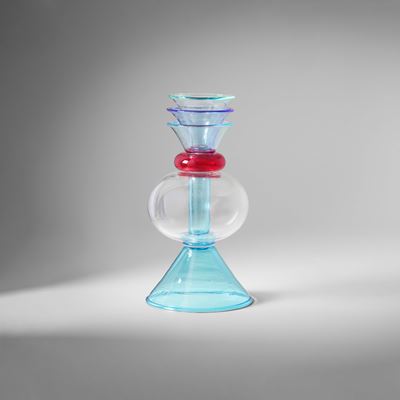 Vaso mod. Alpha Centauri, vetro trasparente e colorato, 1982