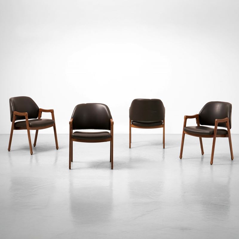 Ico Parisi : Quattro poltrone mod. 814  - Asta Design - Cambi Casa d'Aste