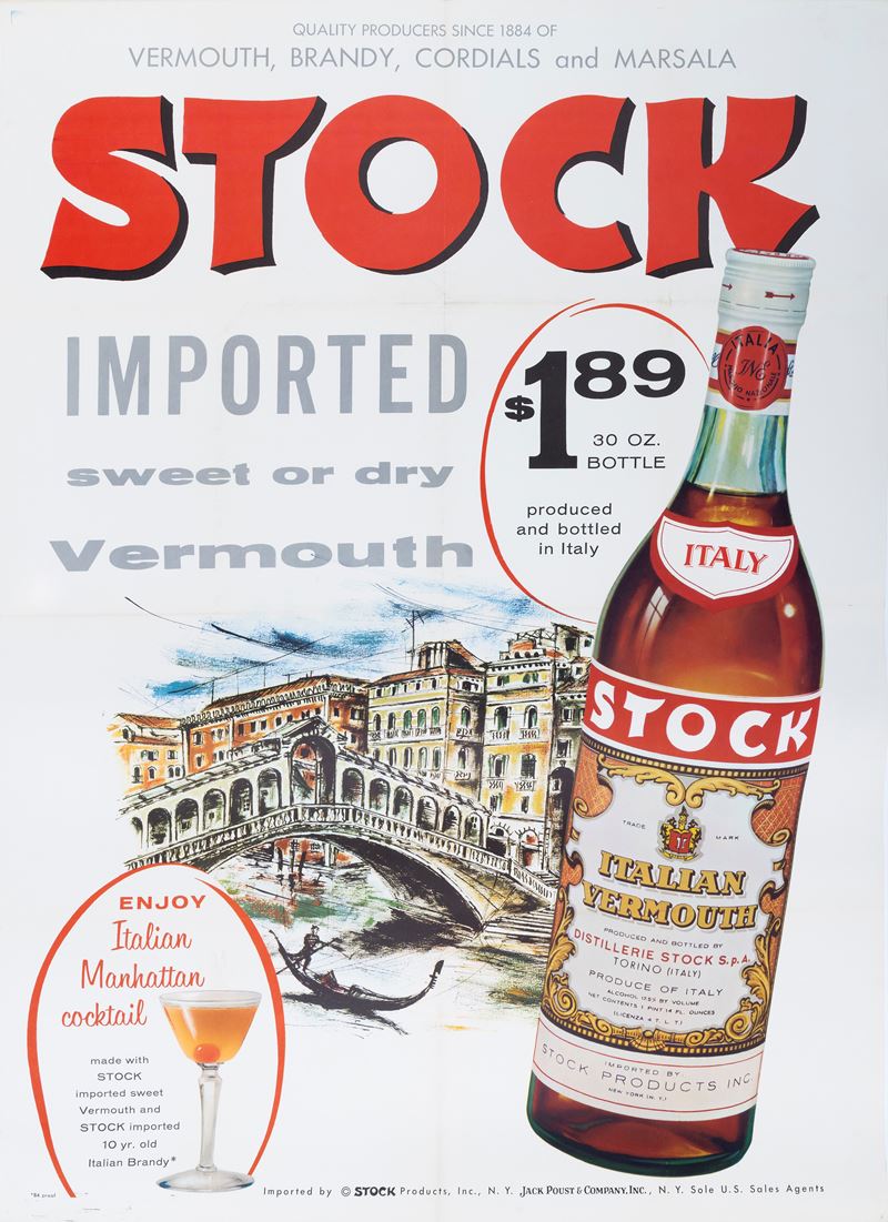 Anonimo : Stock Vermouth  - Asta Manifesti e Collectibles - Cambi Casa d'Aste